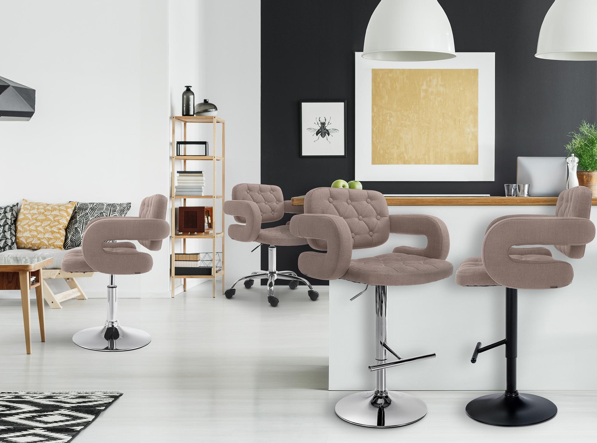 Chaise lounge Dublin Tissu - Piètement avec colonne centrale métal chromé
