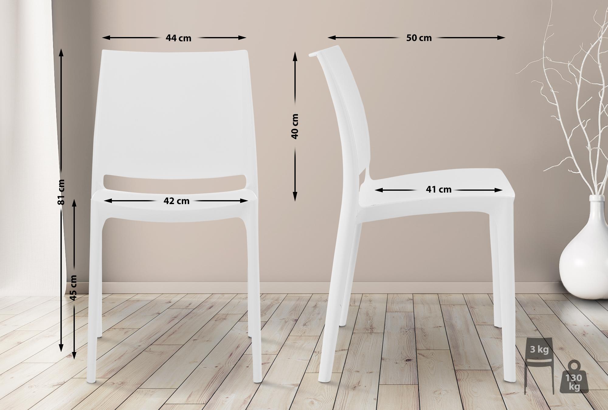 Chaise de jardin empilable Maya en plastique