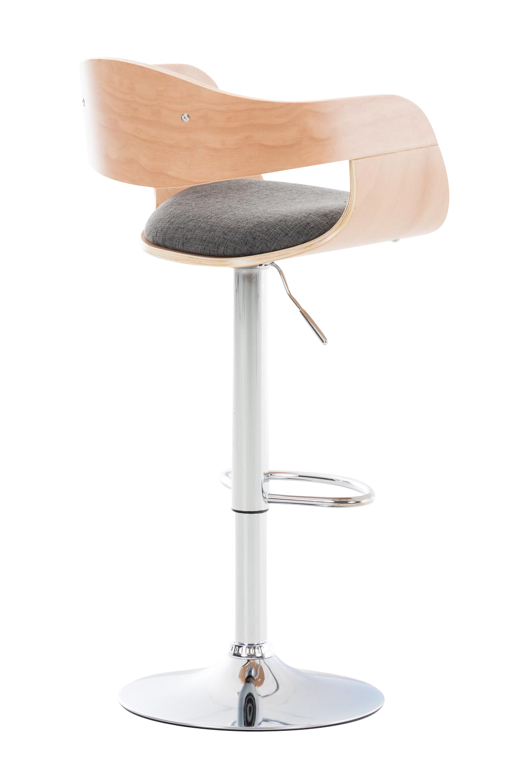 Lot de 2 tabourets de bar Kingston en tissu avec piètement en métal aspect chromé