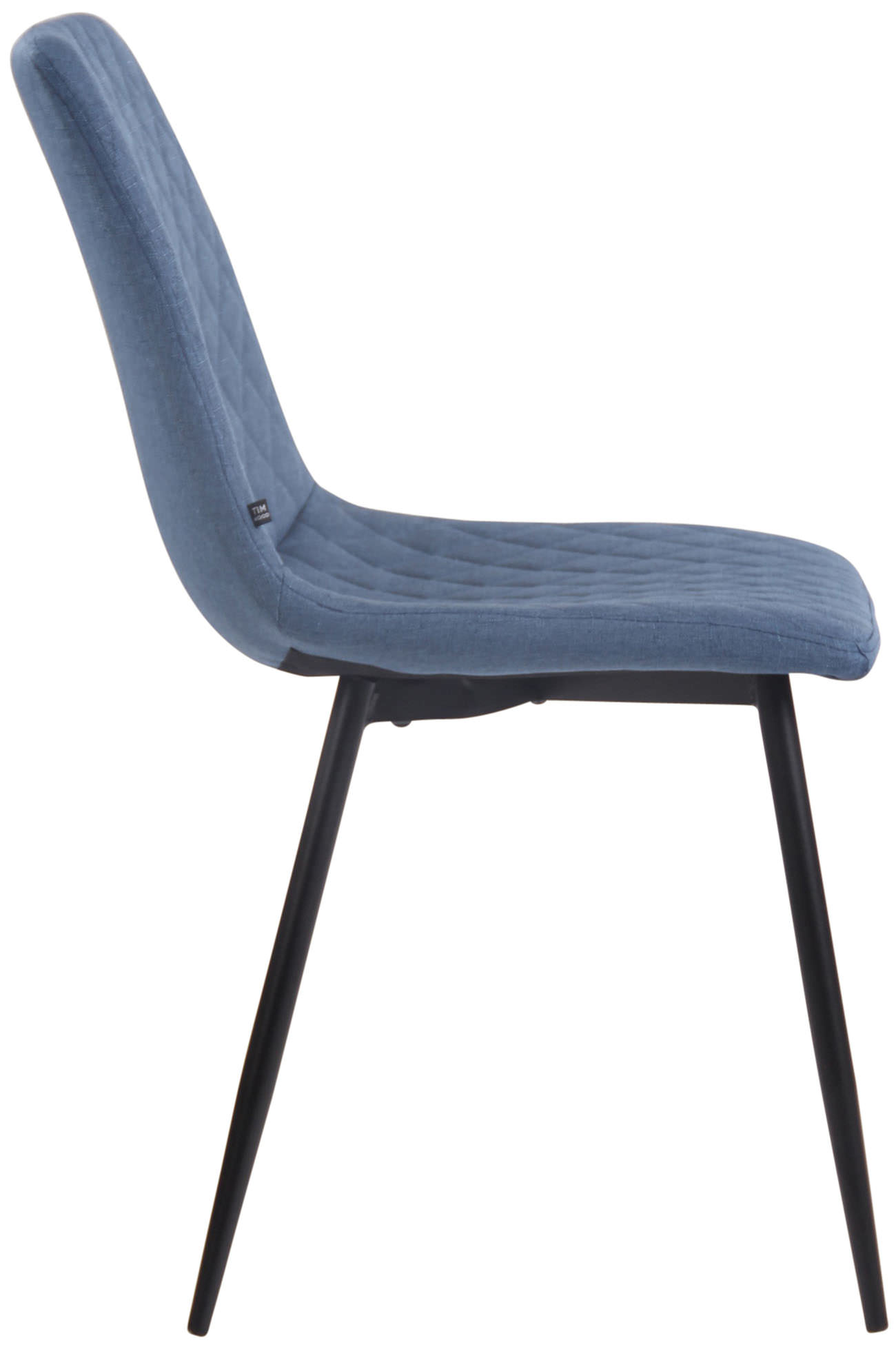 Lot de 4 chaises de salle à manger Telde en tissu avec Piètement en Métal noir mat