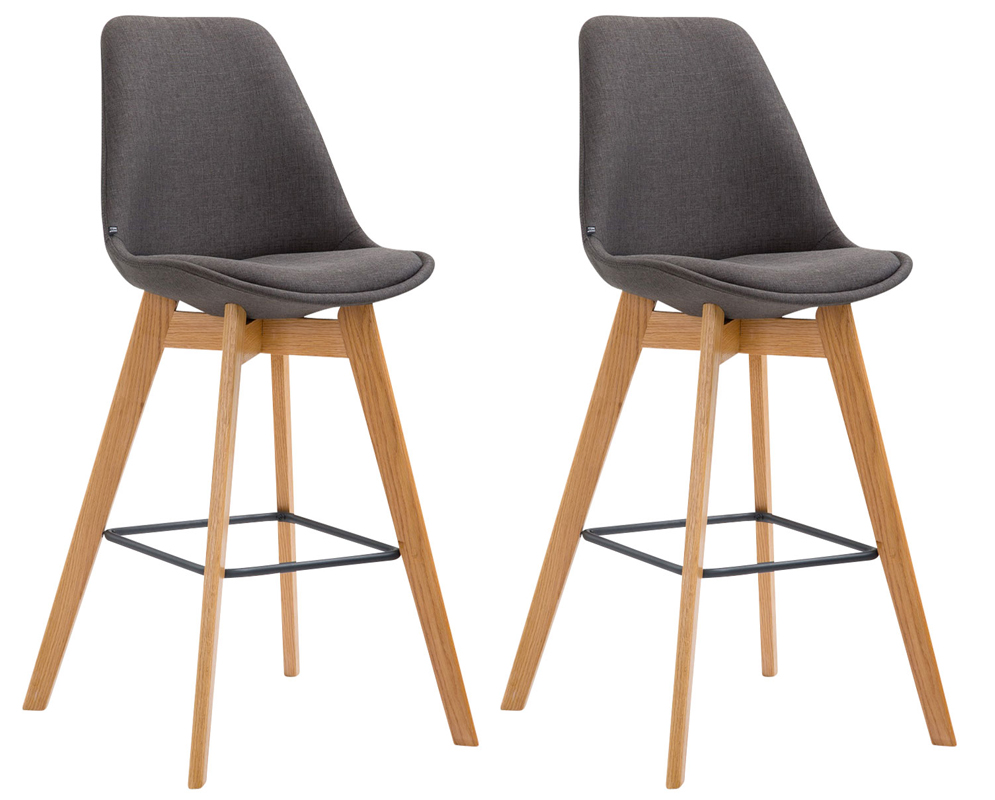 Lot de 2 tabourets de bar Metz en tissu