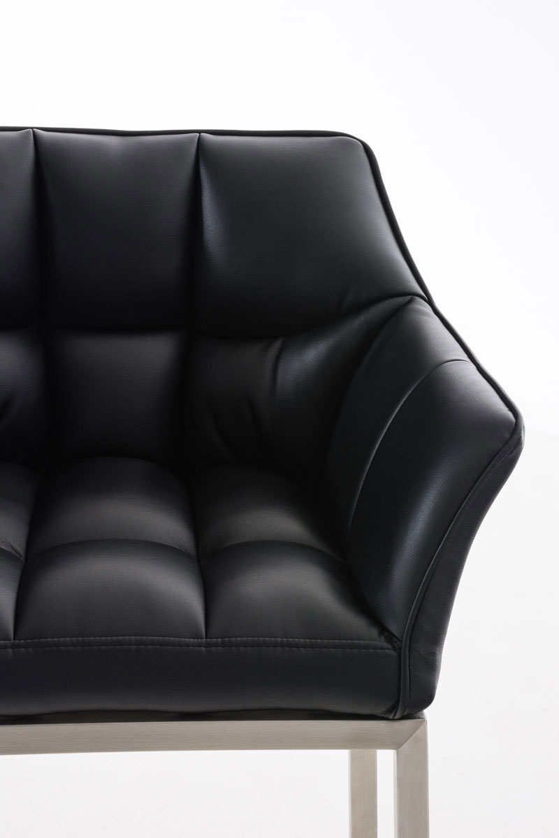 Ensemble de 2 tabourets de bar Damaso en similicuir avec piétement en métal