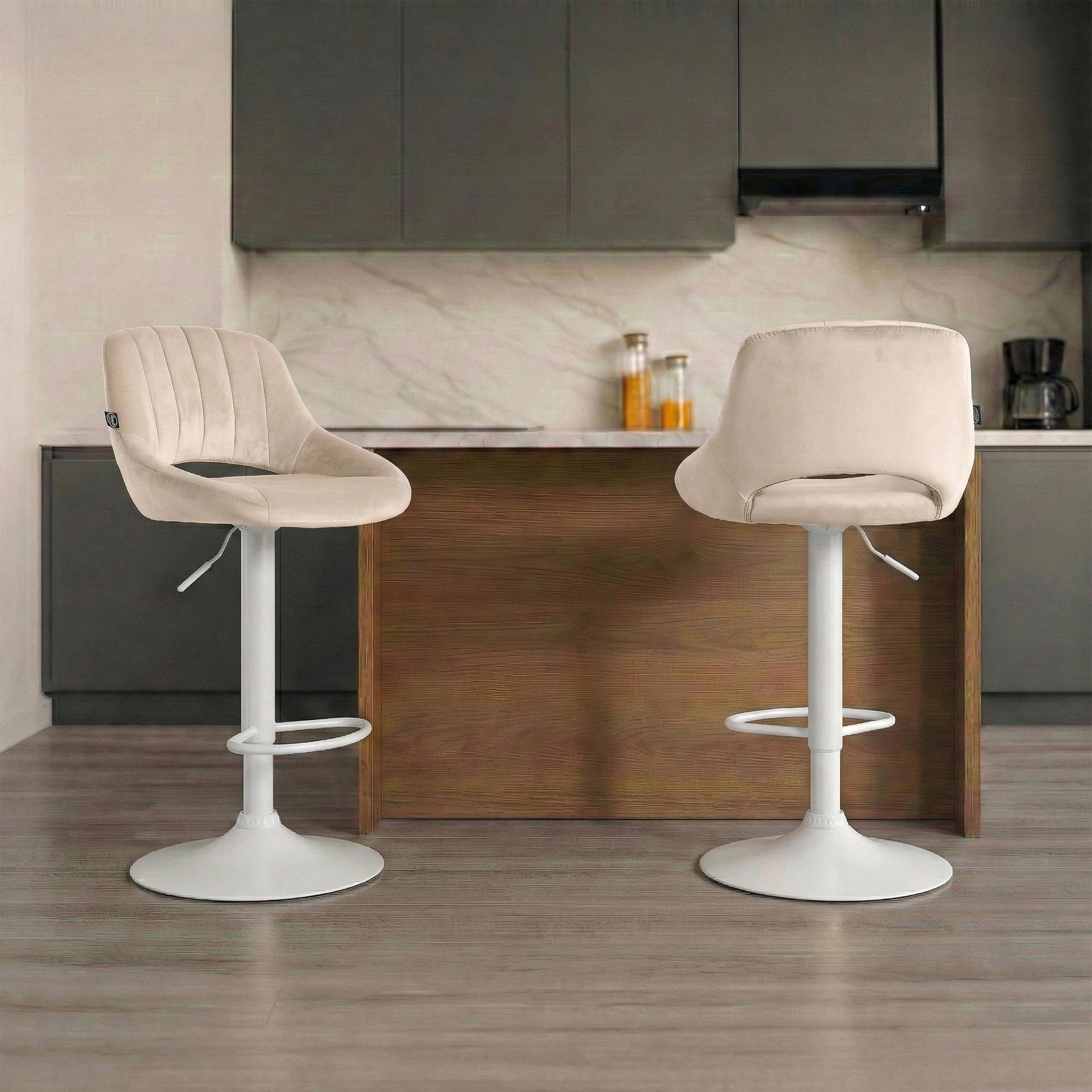 Tabouret de bar Milet en velours