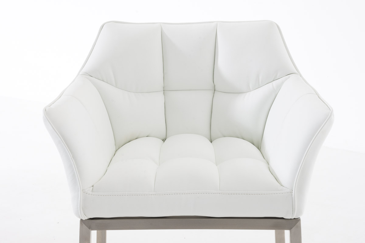 Ensemble de 2 tabourets de bar Damaso en similicuir avec piétement en métal