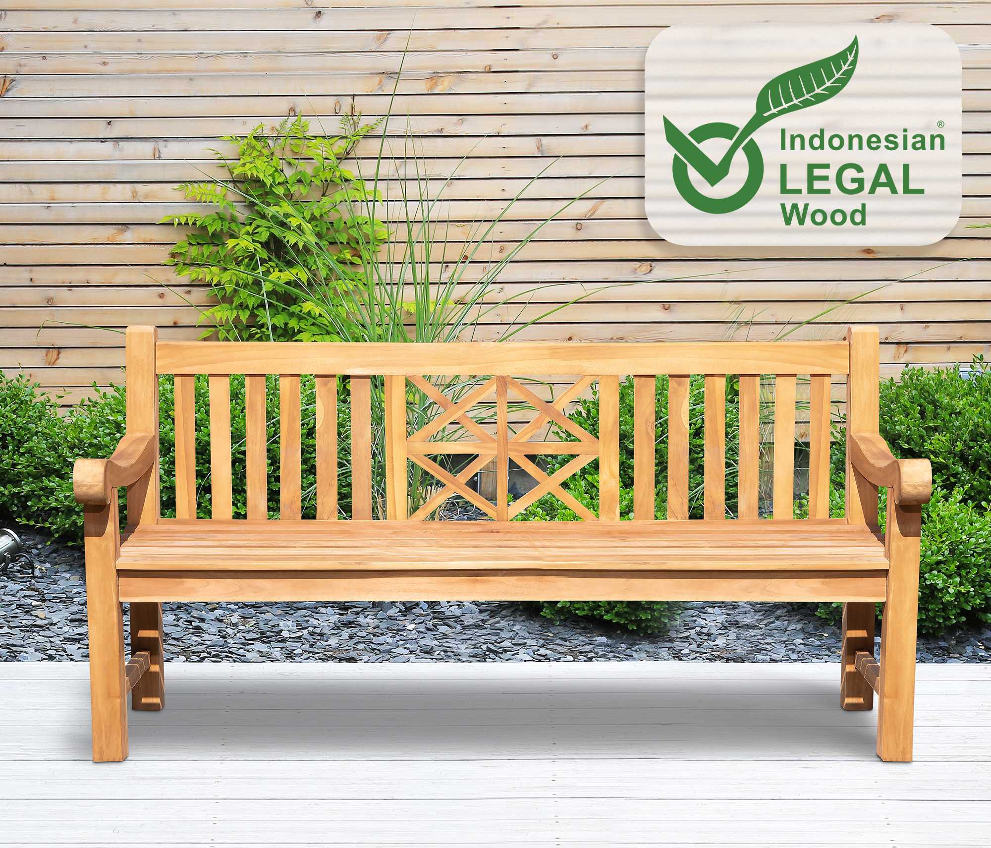 Banc de jardin en bois de teck Florida