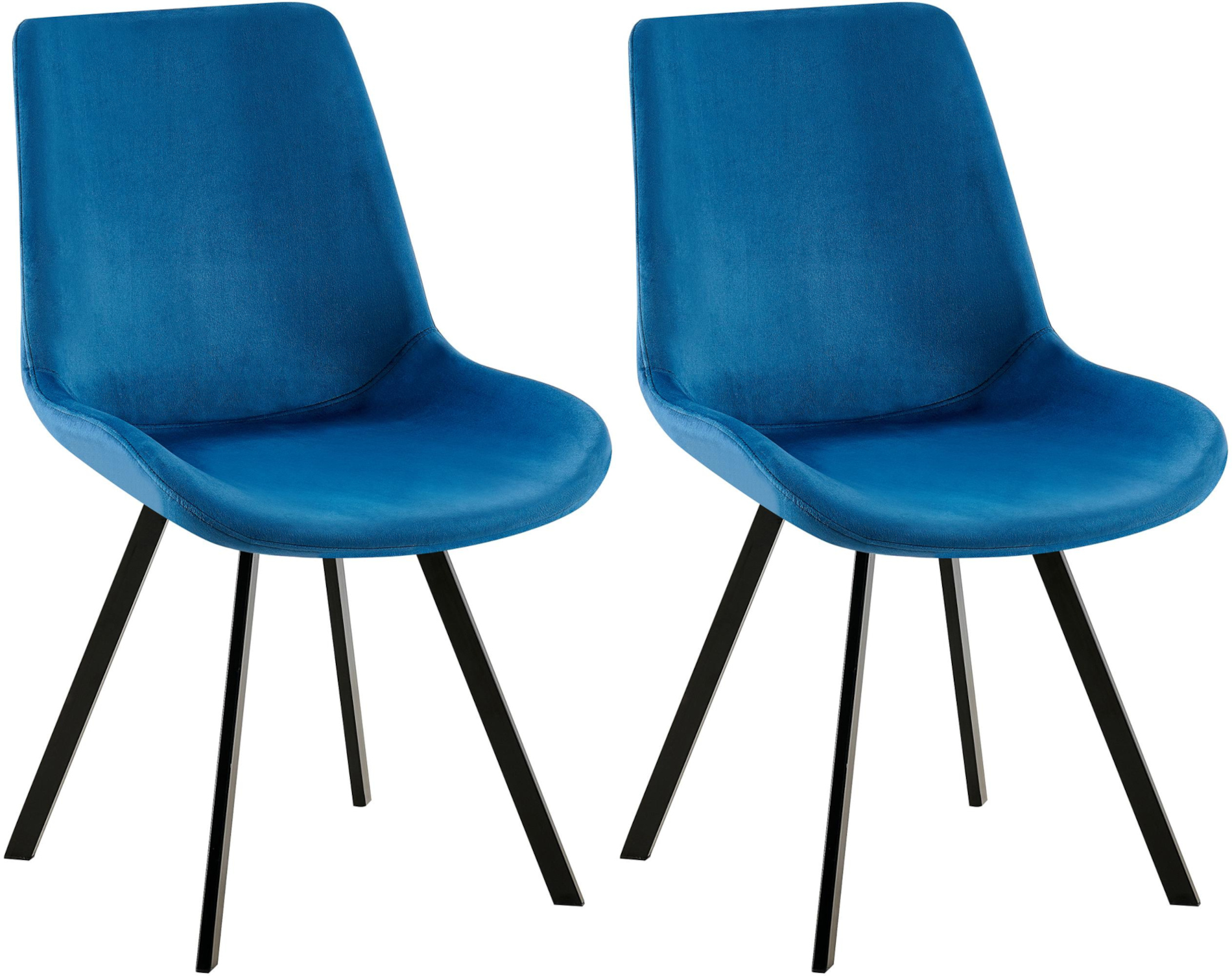 Lot de 2 chaises de salle à manger Lewes velours