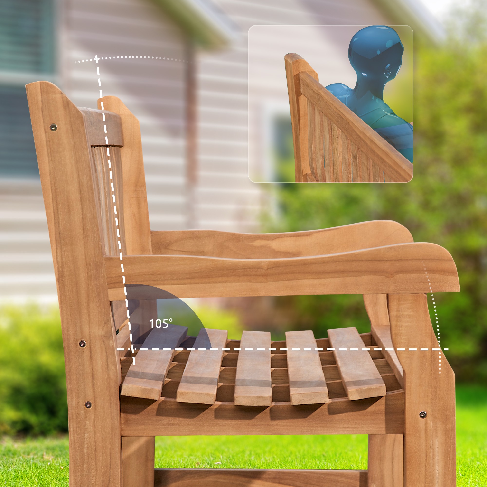 Banc en teck Jackson V2