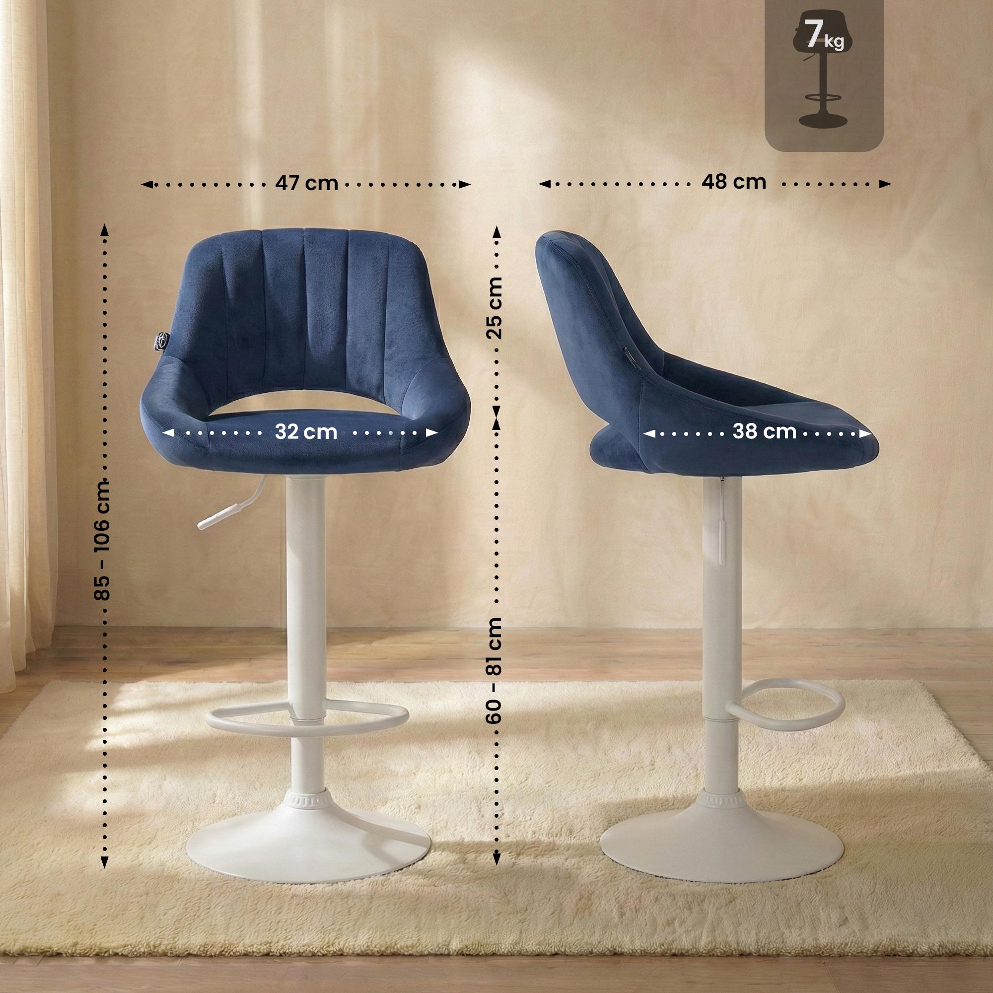 Tabouret de bar Milet en velours