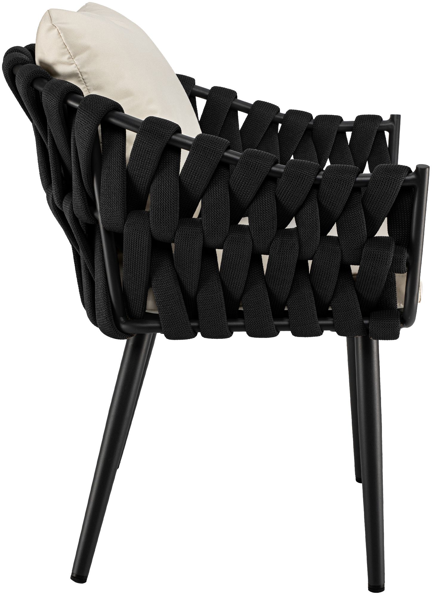 Fauteuil de jardin Naxos anthracite avec coussin d assise