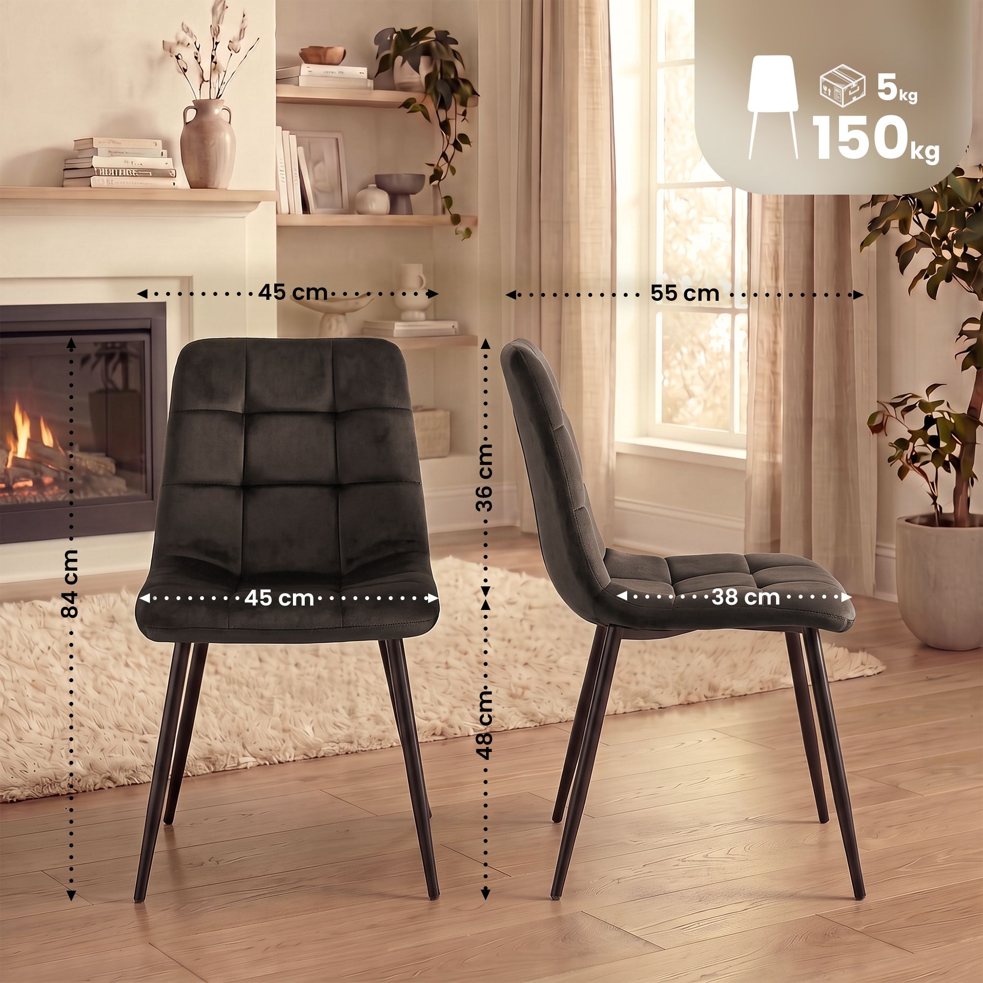 Lot de 4 chaises de salle à manger Tilde