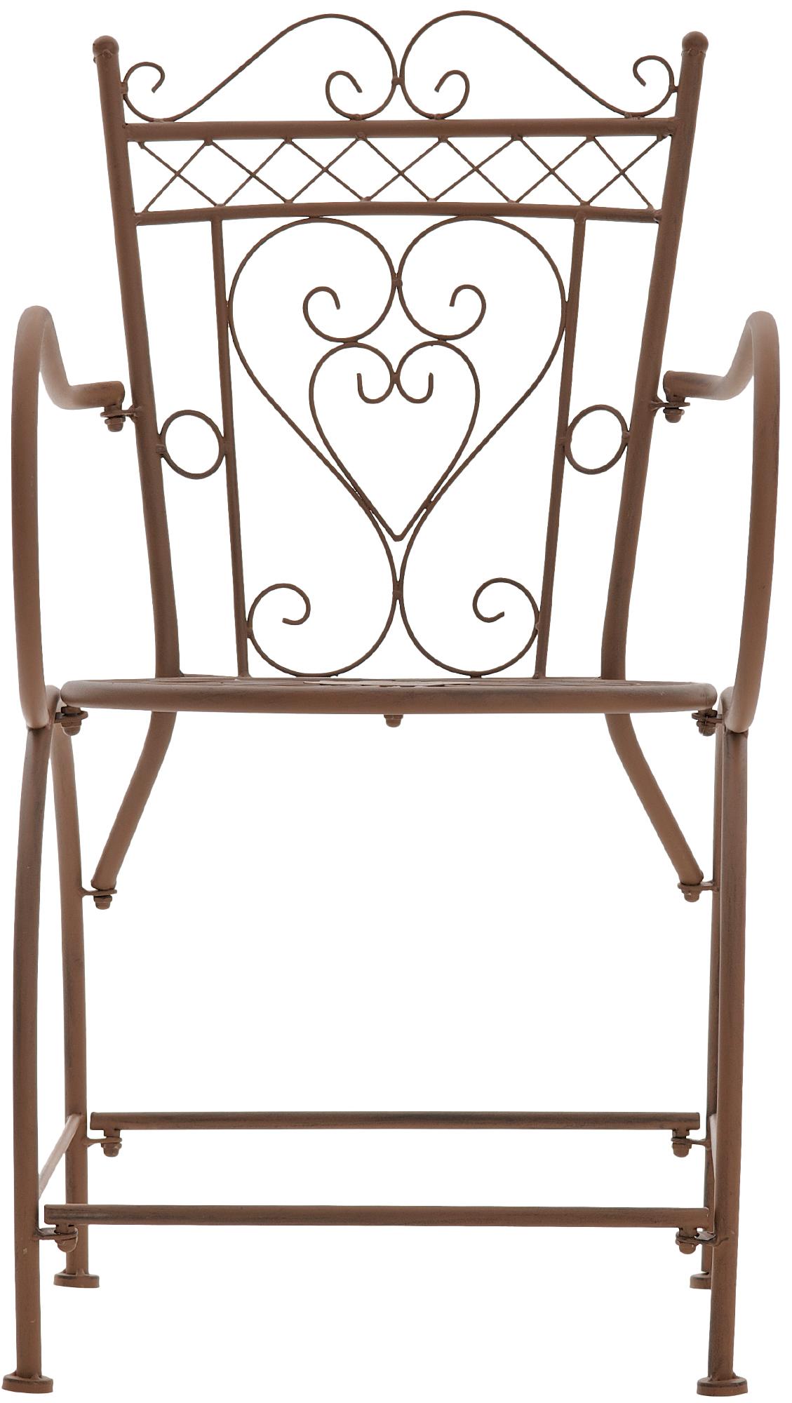 Chaise d'extérieur Sheela en fer avec accoudoirs et repose-pieds