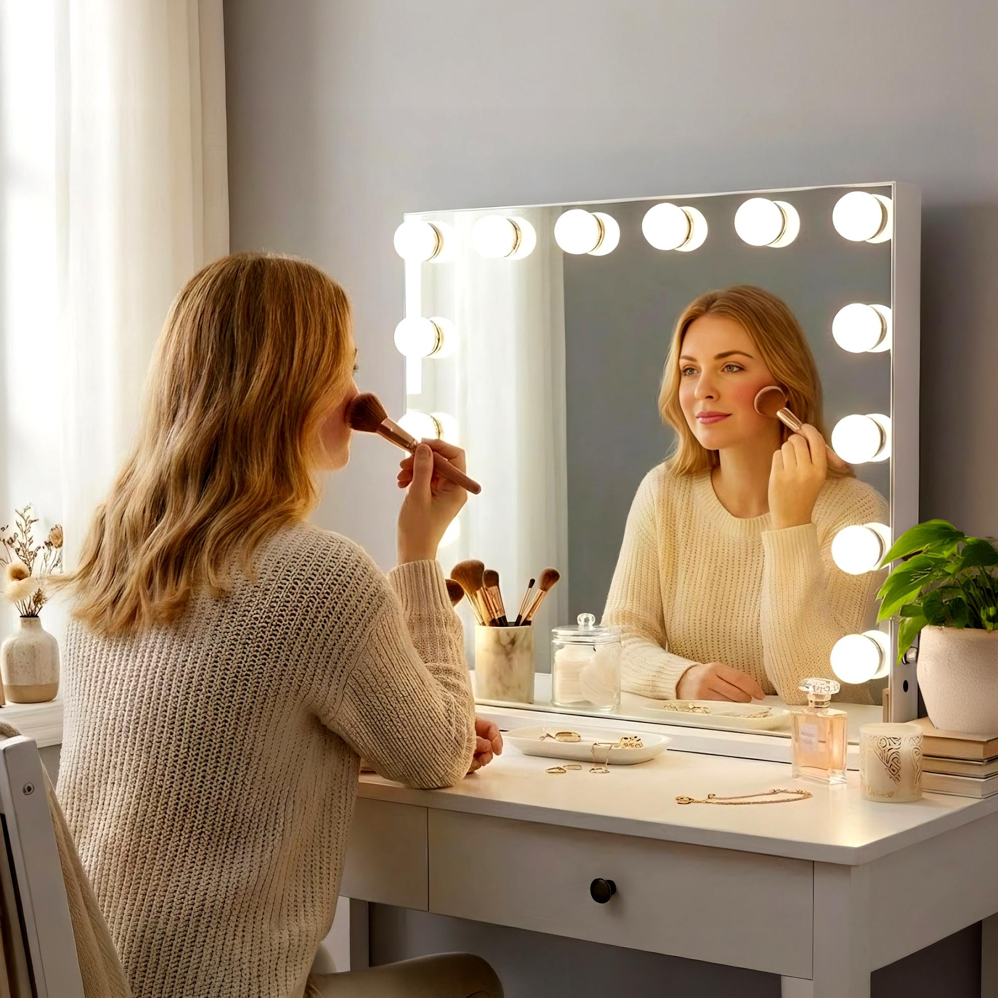 Miroir Led de Maquillage Palmdale avec lumière réglable et port USB