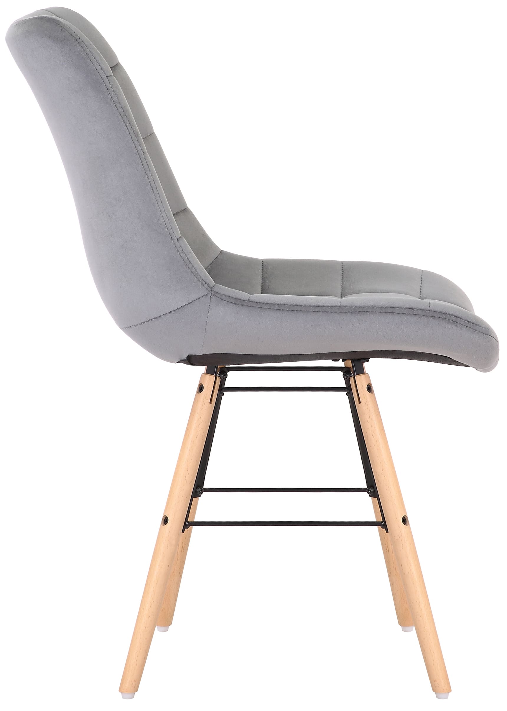 Chaise de salle à manger Leni en velours avec pieds en Bois