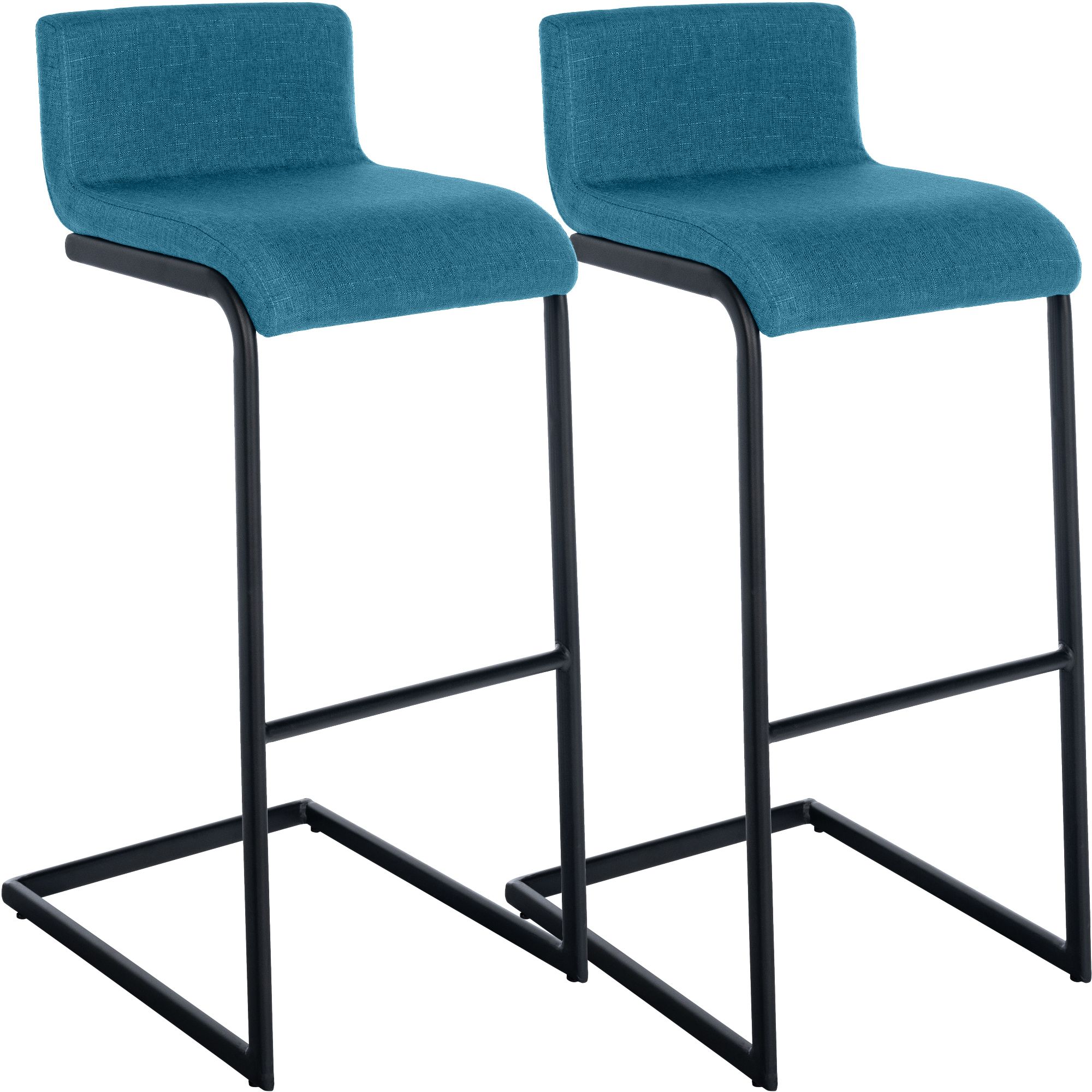 Lot de 2 Tabourets de Bar Newport, Piétement Métallique Noir