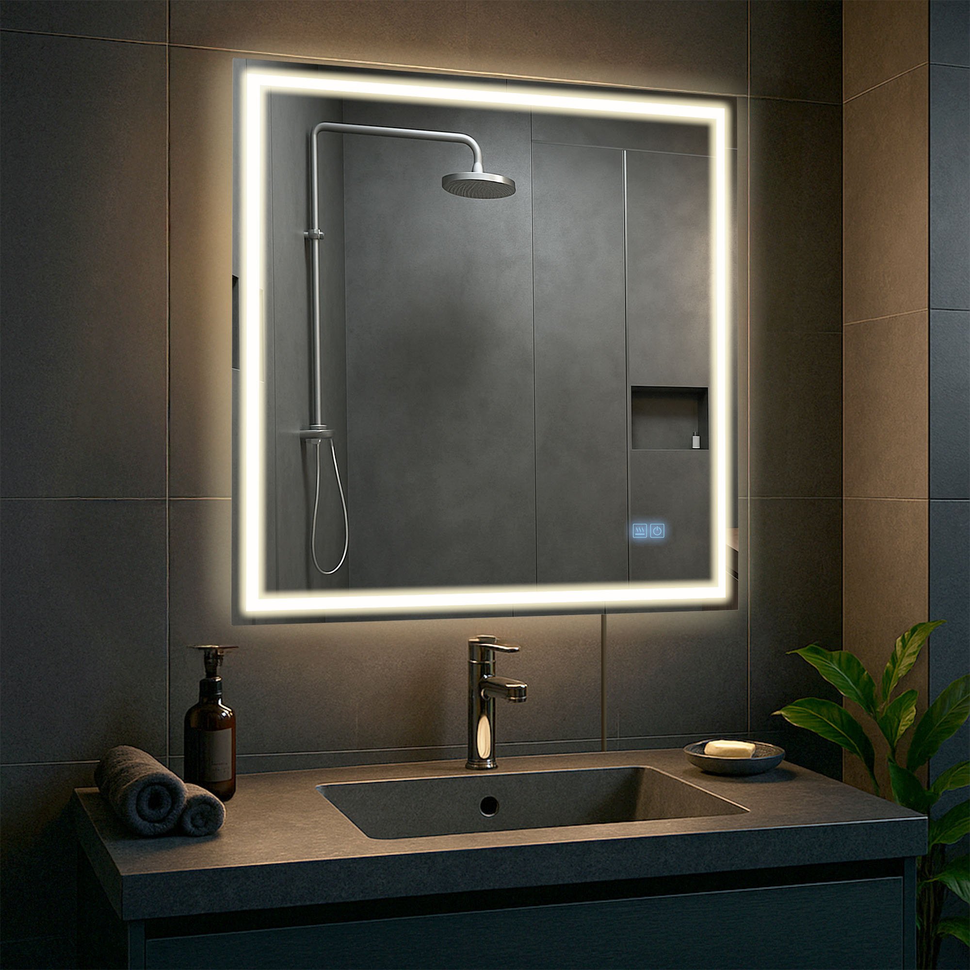Miroir de Salle de Bain Jaffrey avec Bluetooth
