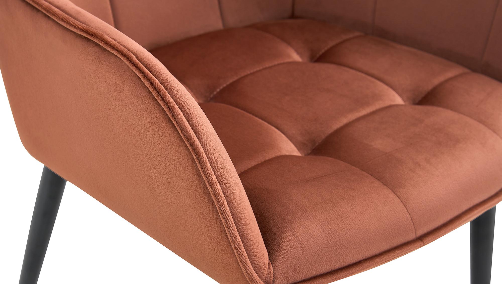 Chaise de salle à manger Ferndale revêtement en velours