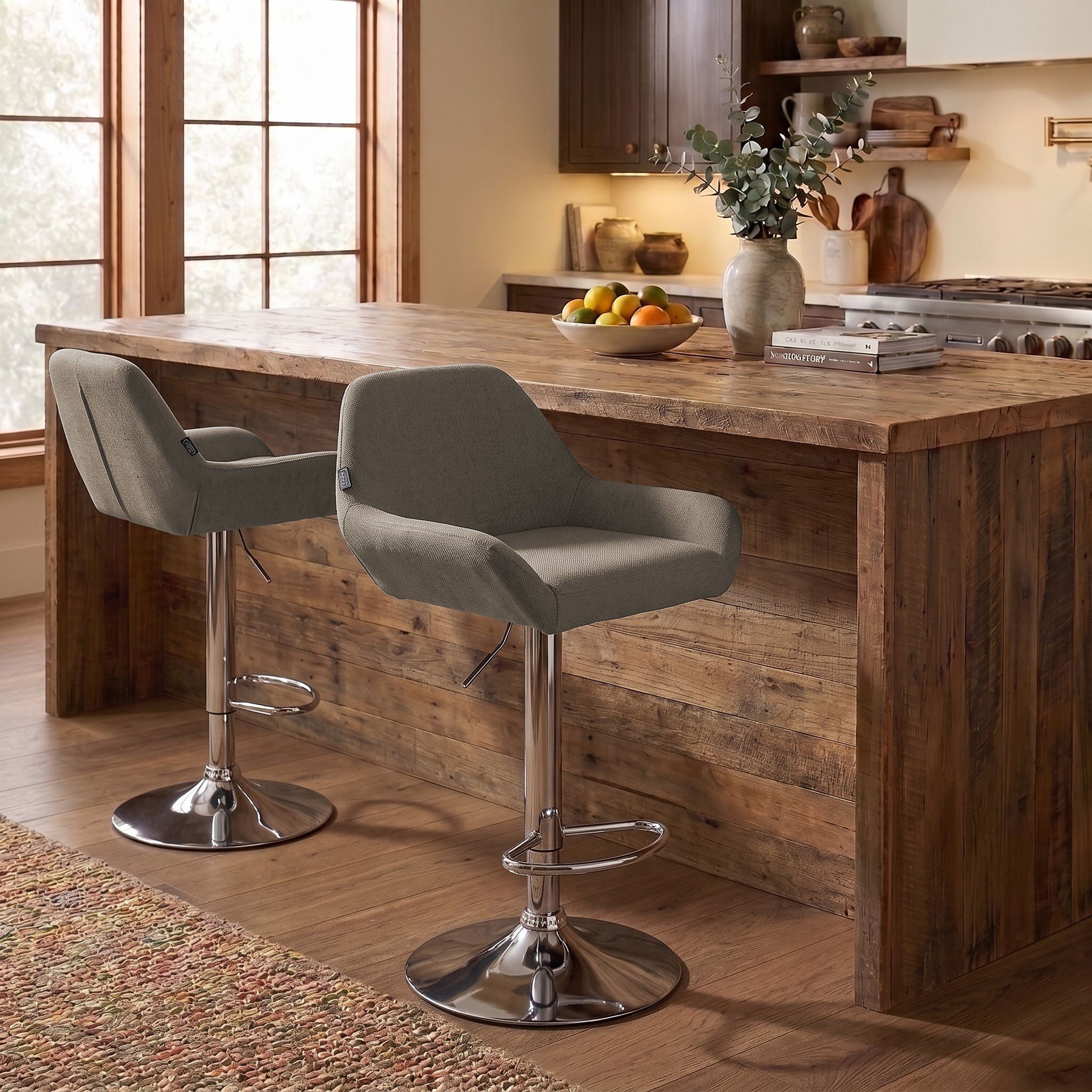 Lot de 2 tabourets de bar Braga en tissu