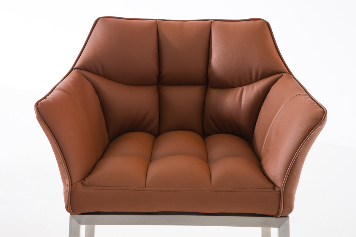 Ensemble de 2 tabourets de bar Damaso en similicuir avec piétement en métal