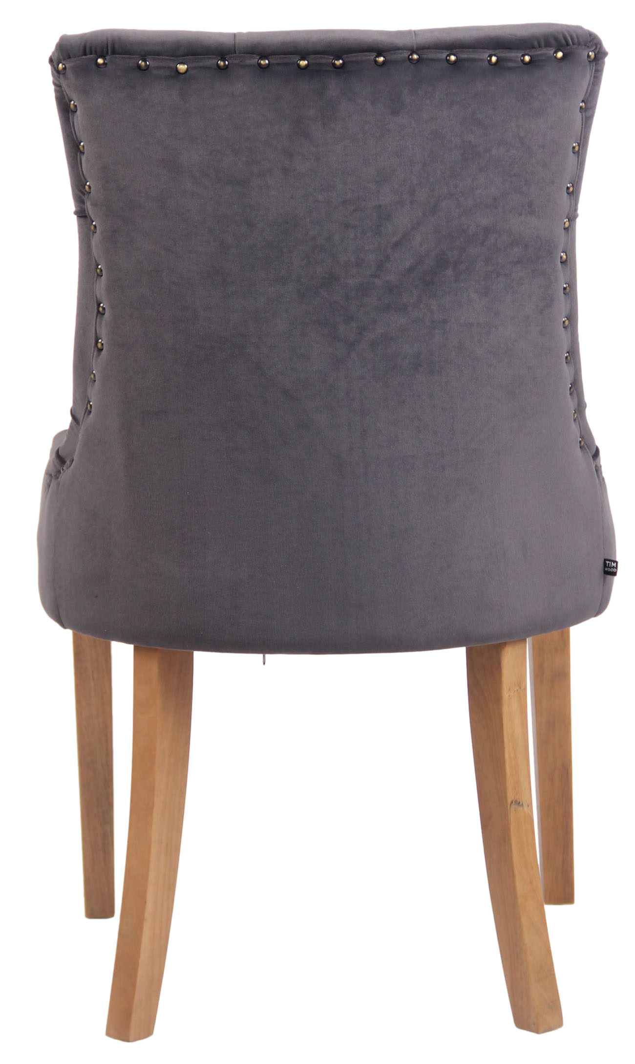 Lot de 4 Chaises de salle à manger Aberdeen en Velours Piètement en bois d'hévéa
