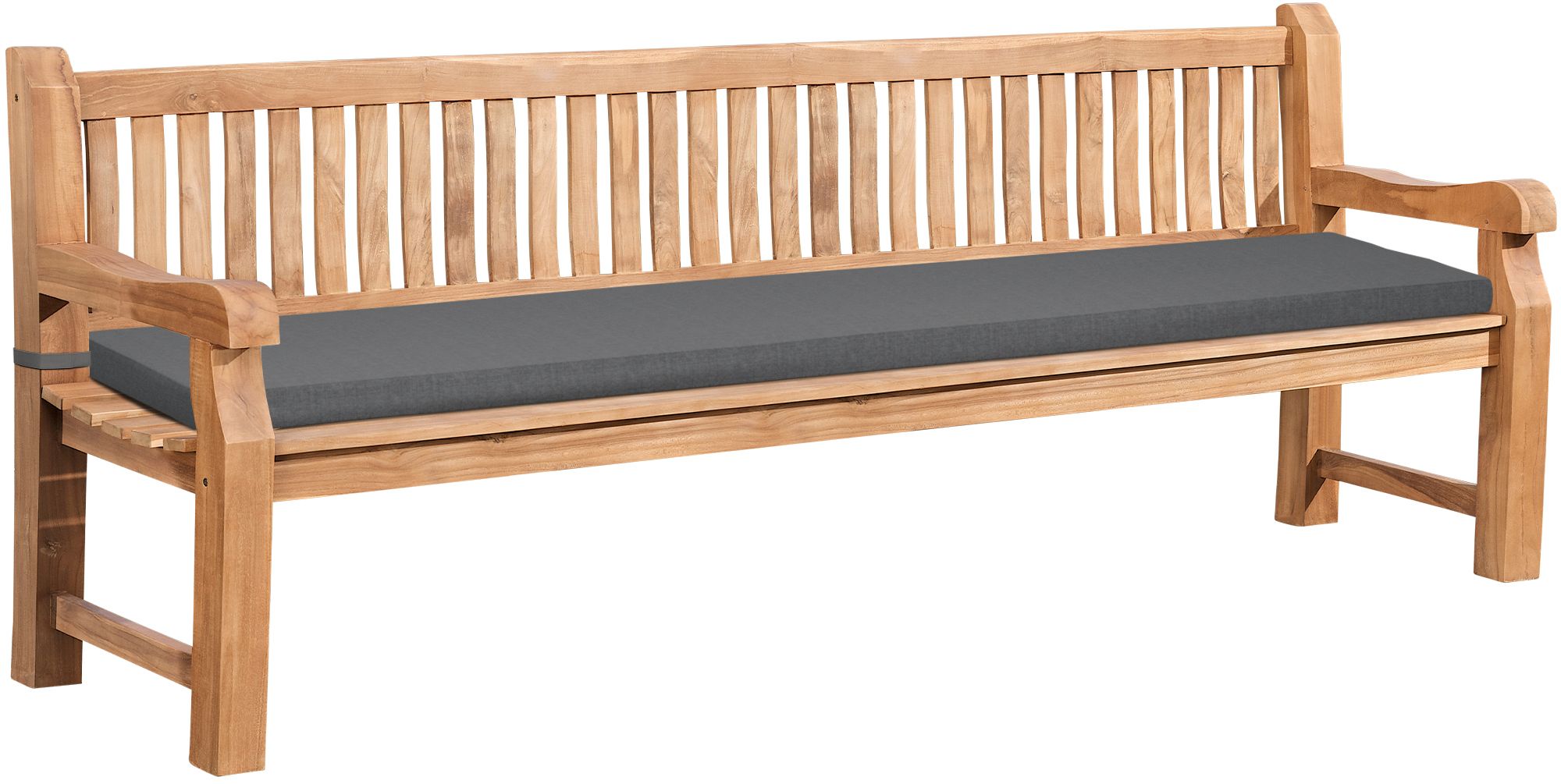 Banc de jardin en teck Daxon avec coussin d'assise