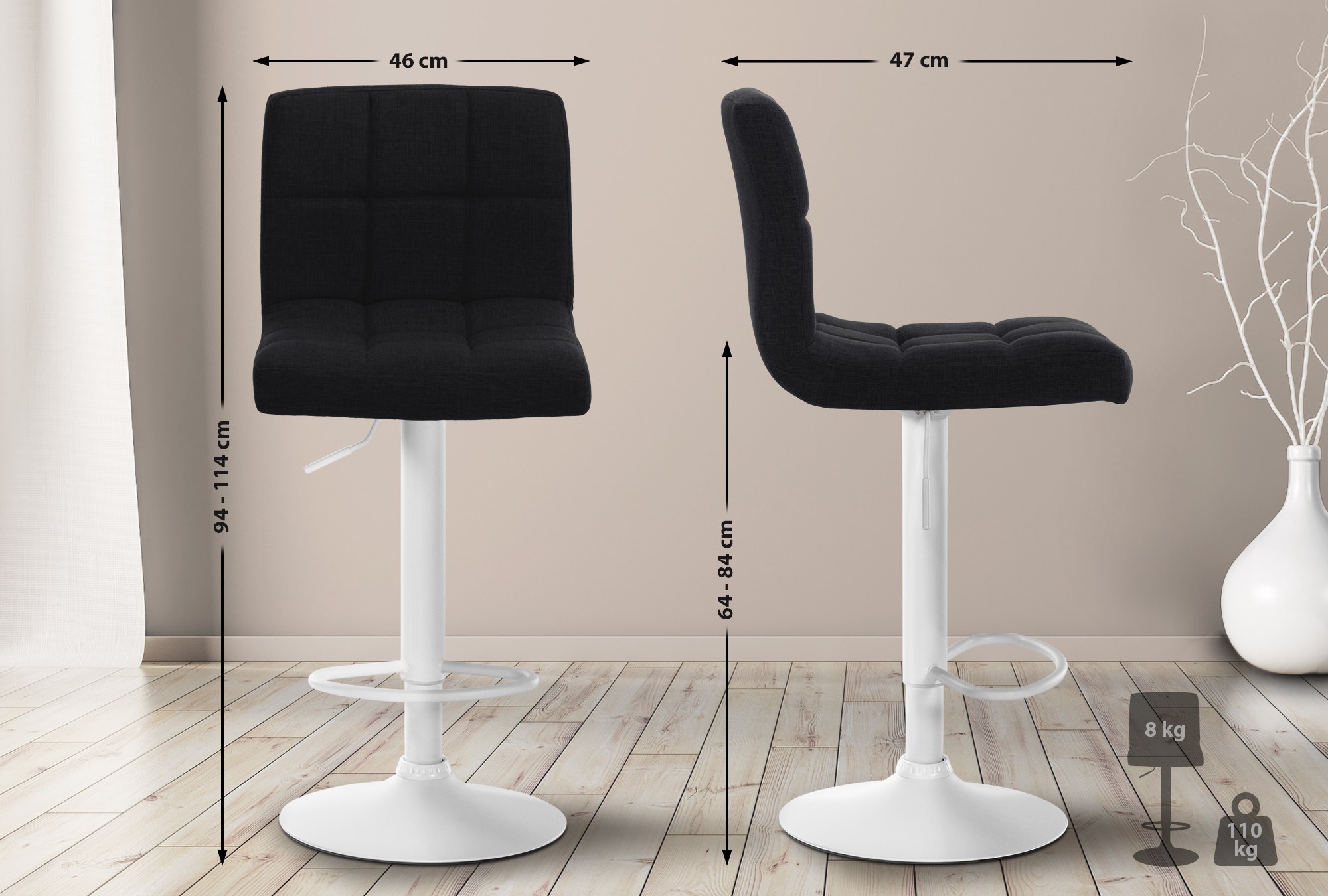 Tabouret de bar Calma Tissu