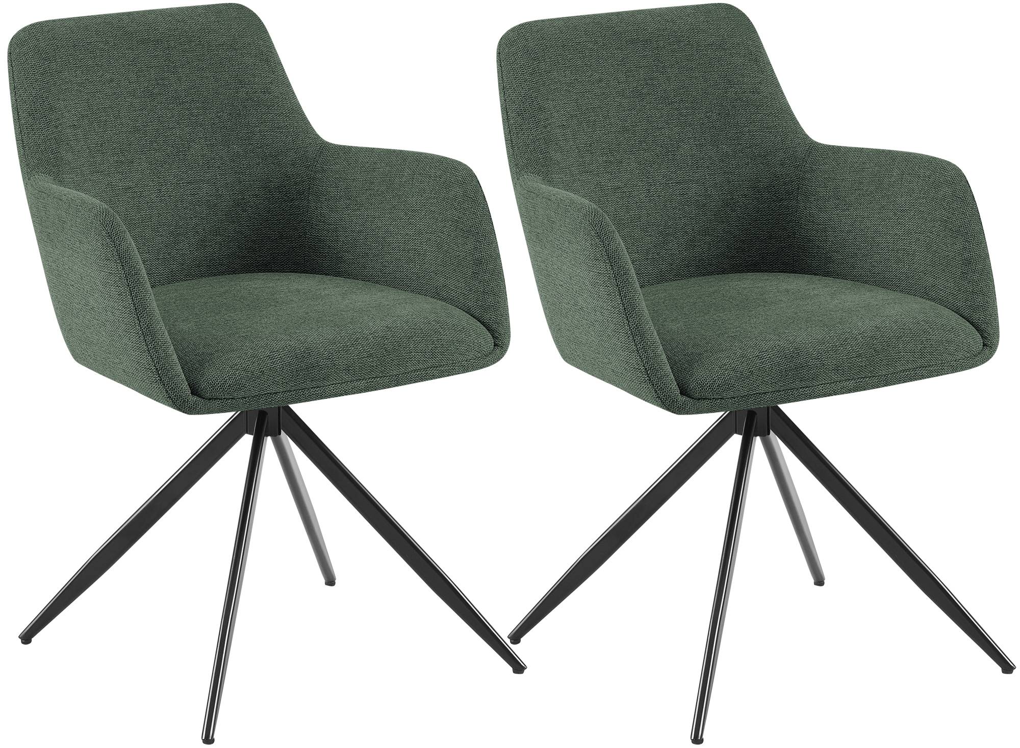 Lot de 2 chaises de salle a manger Olema en tissu