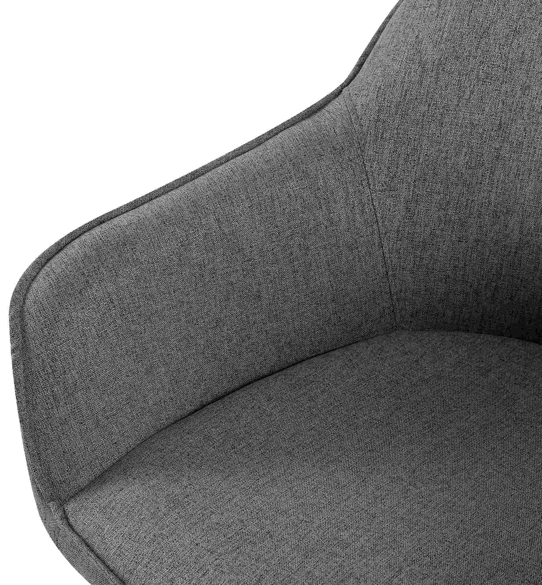 Lot de 2 Chaises de salle à manger Boise en Tissu avec Piètement en Métal noir