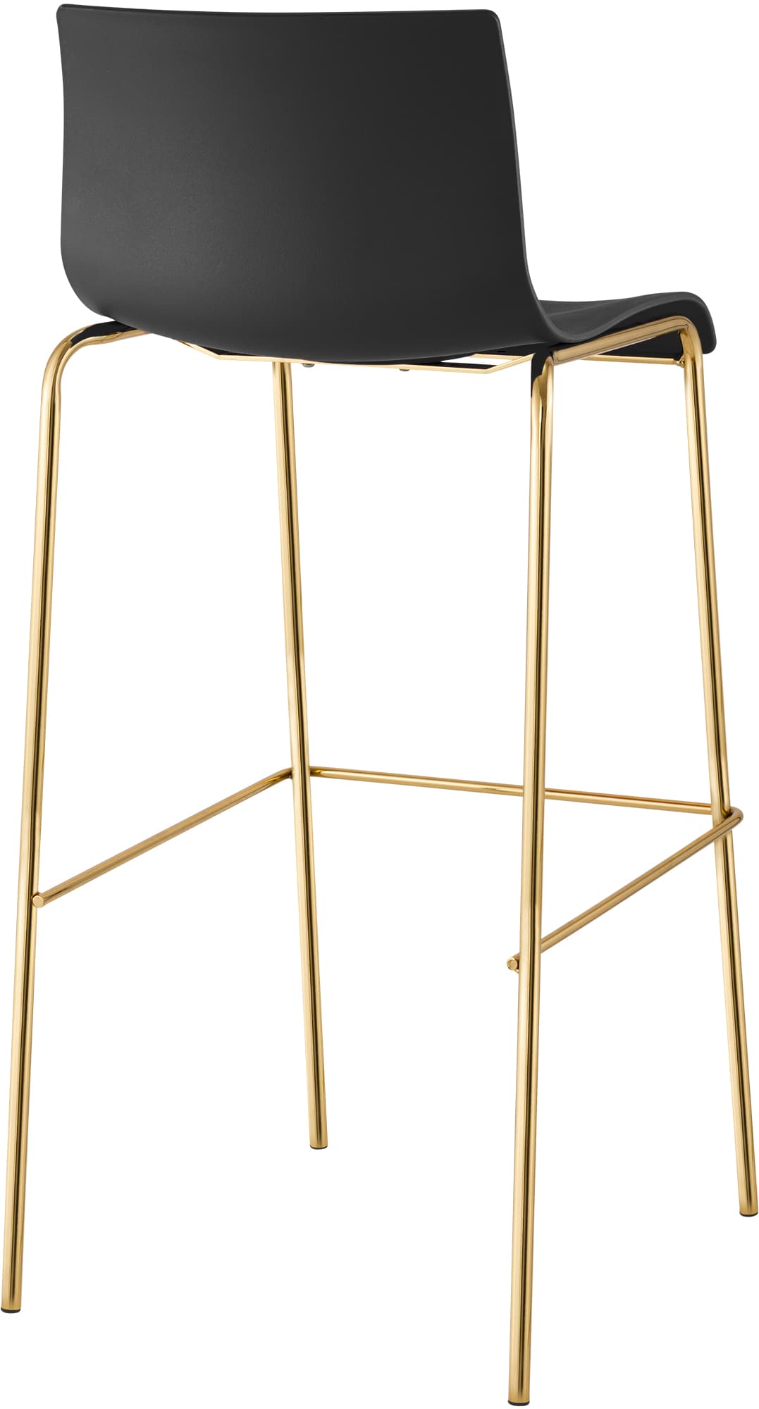 Lot de 2 tabourets de bar Hover, plastique, piètement 4 pieds, doré
