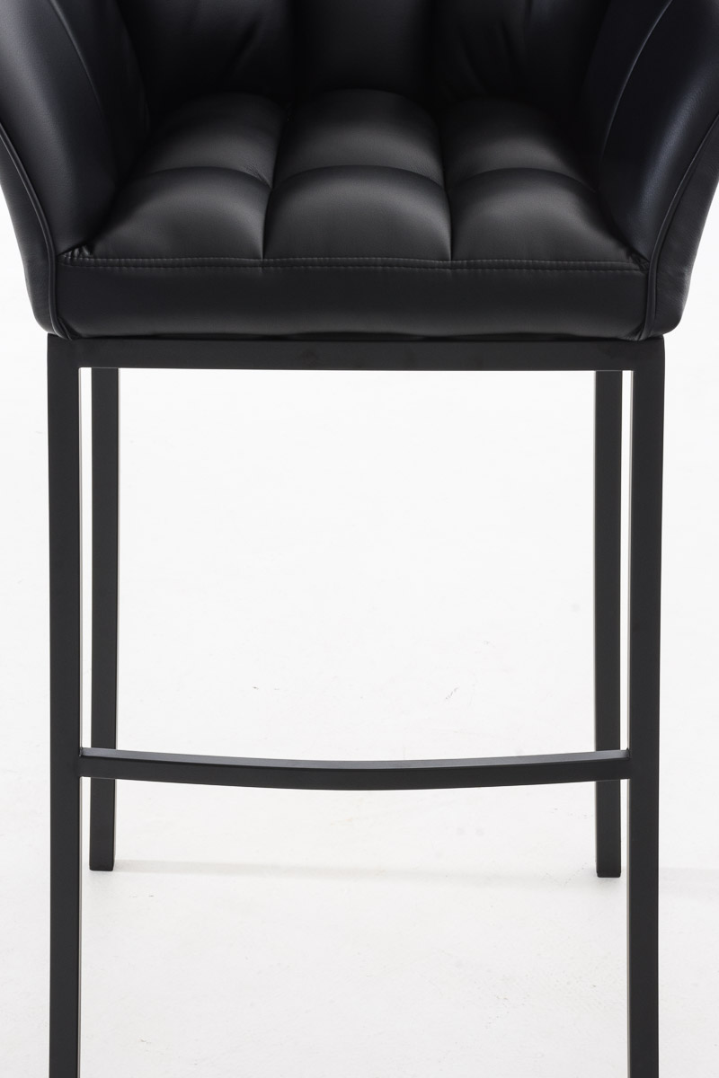 Ensemble de 2 tabourets de bar Damaso en similicuir avec piétement en métal