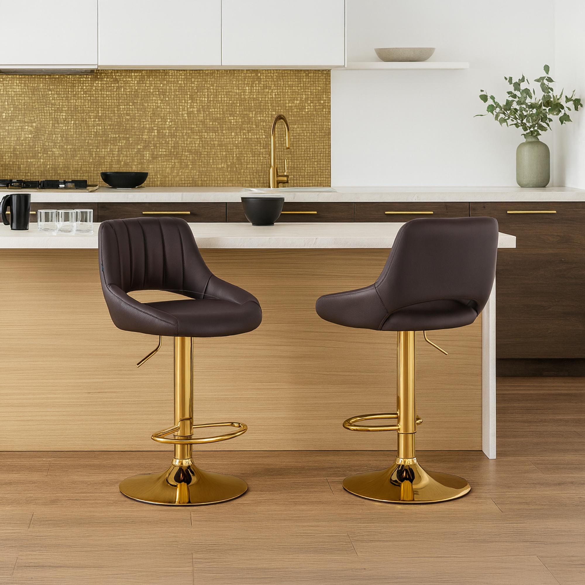 Lot de 2 tabourets de bar Milet en similicuir