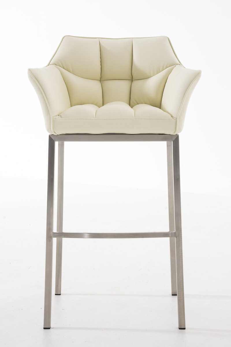 Ensemble de 2 tabourets de bar Damaso en similicuir avec piétement en métal