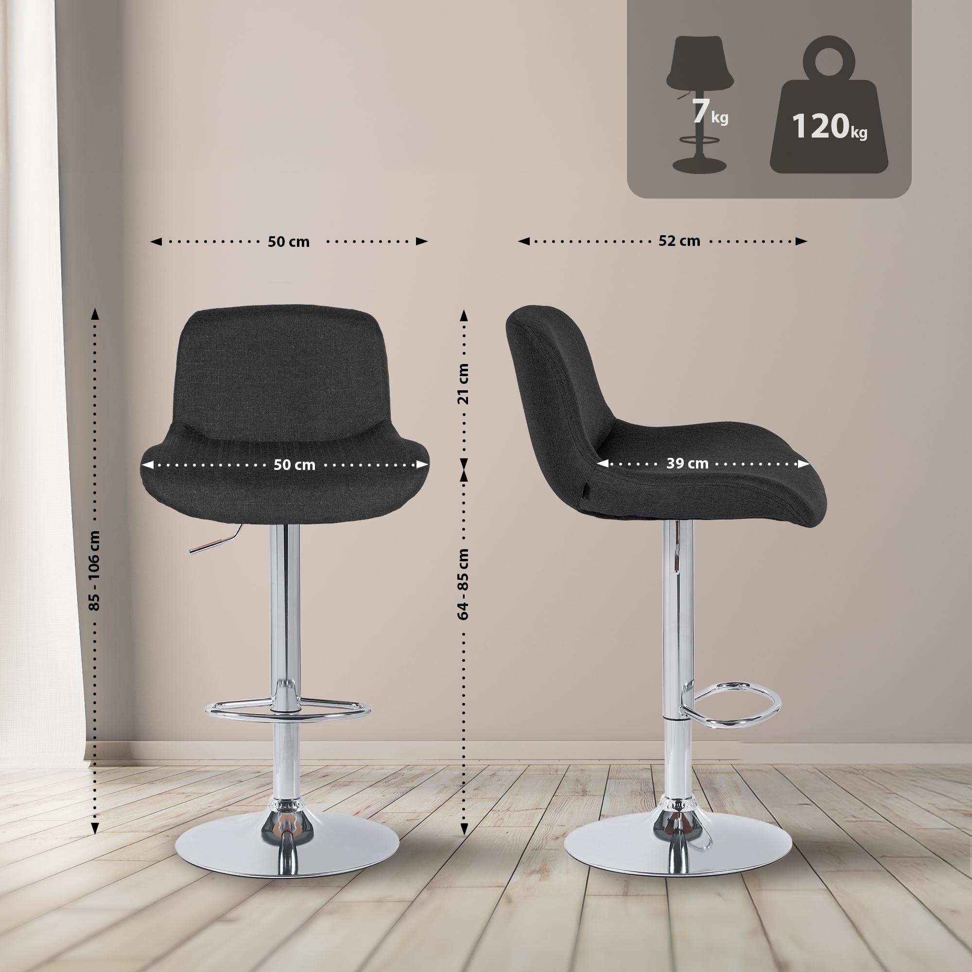 Lot de 2 tabourets de bar Solon chromés