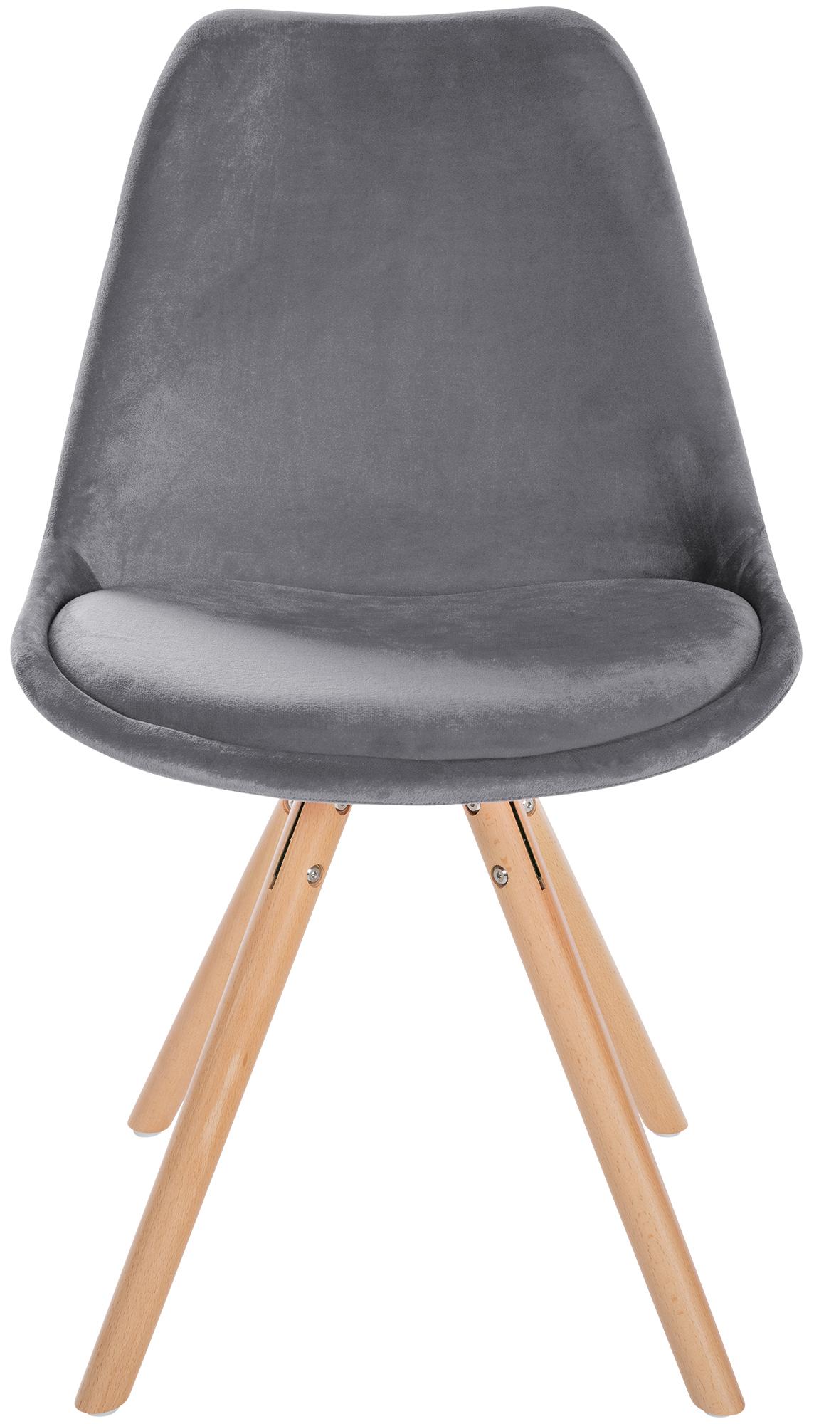Lot de 4 chaises de salle à manger Sofia en velours Pieds en bois