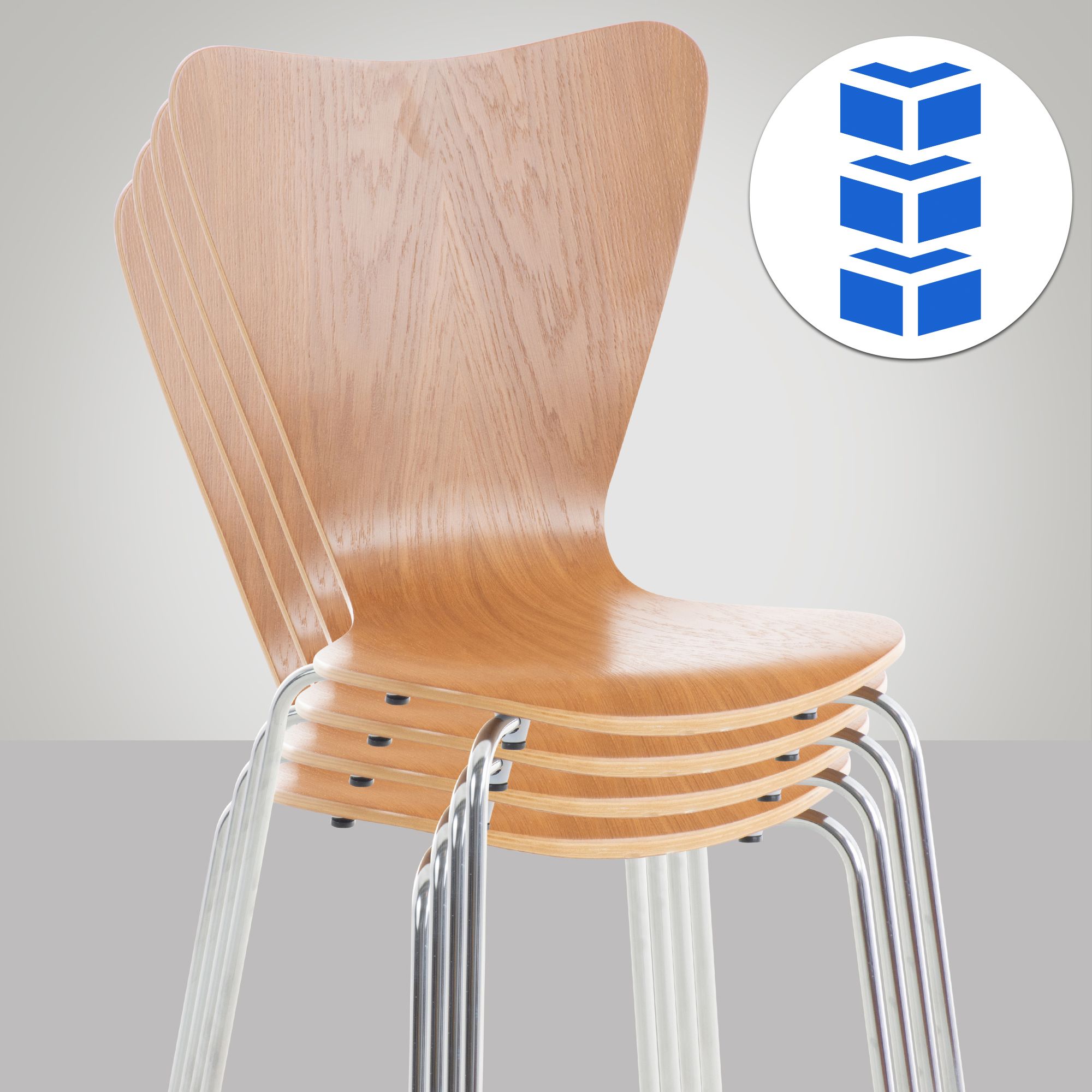 Lot de 8 chaises visiteur empilables Calisto