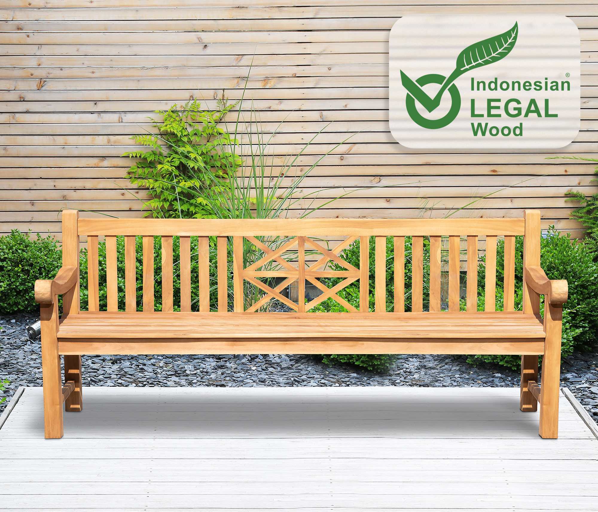 Banc de jardin en bois de teck Florida