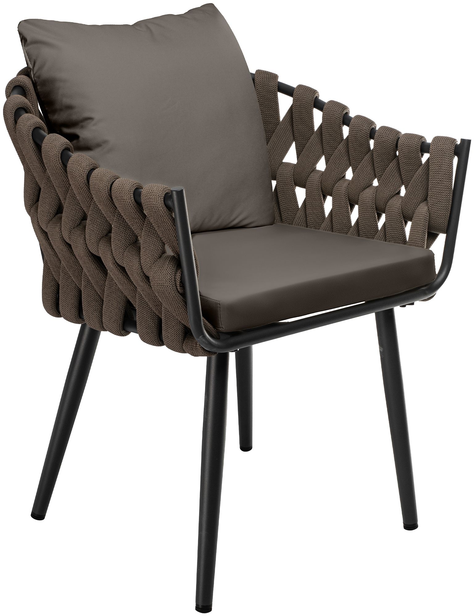 Fauteuil de jardin Naxos taupe avec coussin d'assise