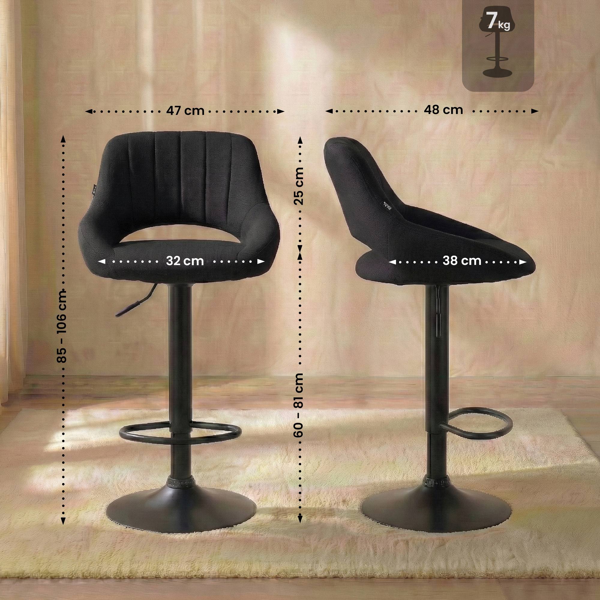 Tabouret de bar Milet en tissu