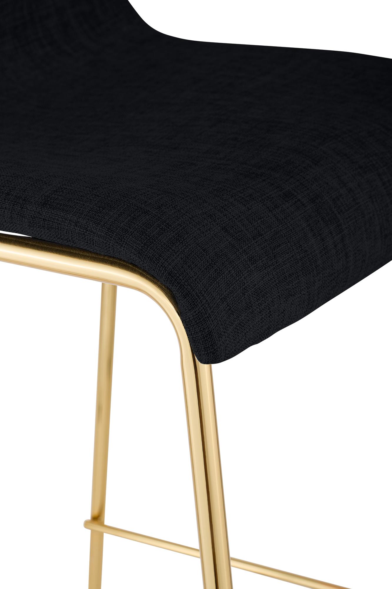 Tabouret de bar Hover tissu cadre à quatre pieds doré