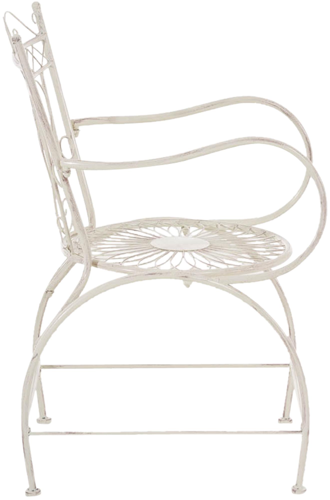 Chaise d'extérieur Sheela en fer avec accoudoirs et repose-pieds