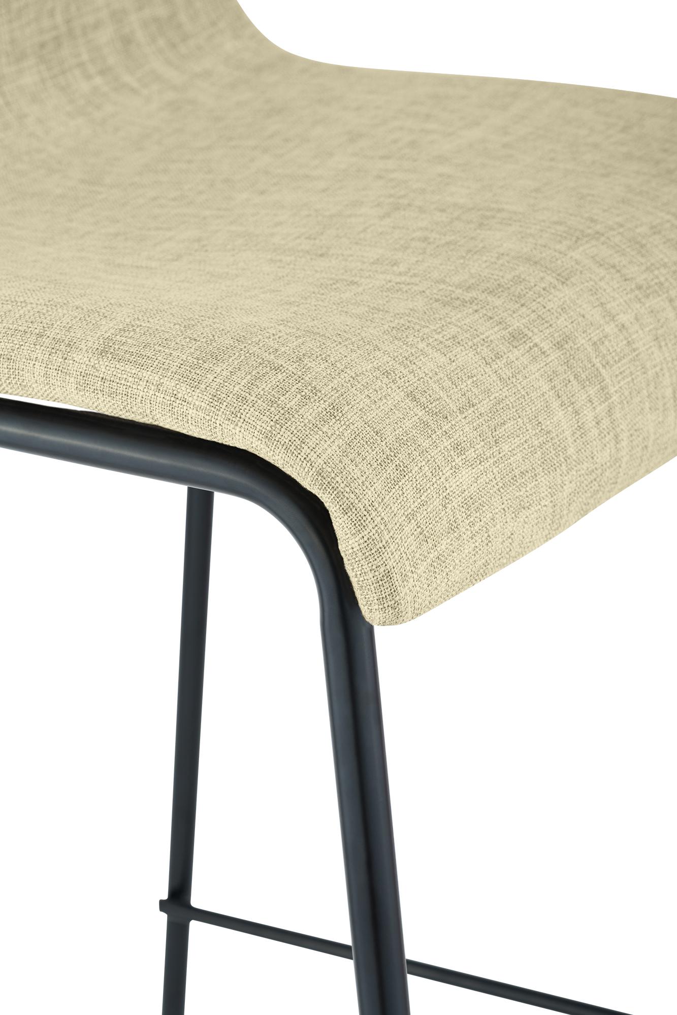 Lot de 2 tabourets de bar Hover en tissu, pieds metalliques