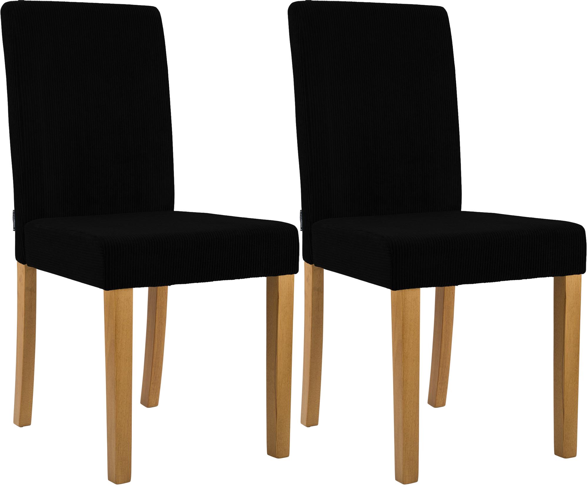 Lot de 2 chaises de salle a manger Ina en velours cotele