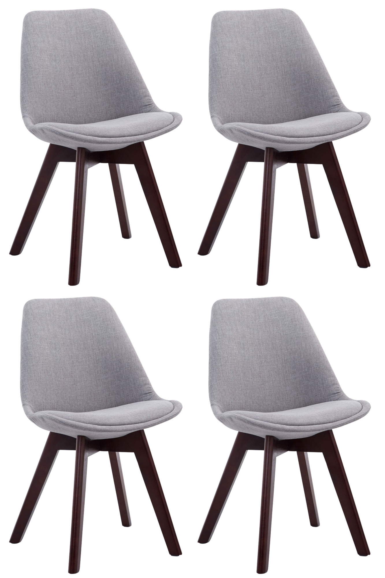 Lot de 4 chaises de salle à manger Borneo V2 en Tissu