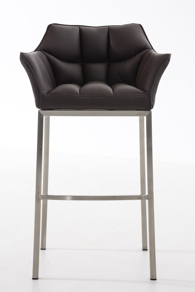Tabouret de bar Damaso en similicuir avec piétement quatre pieds