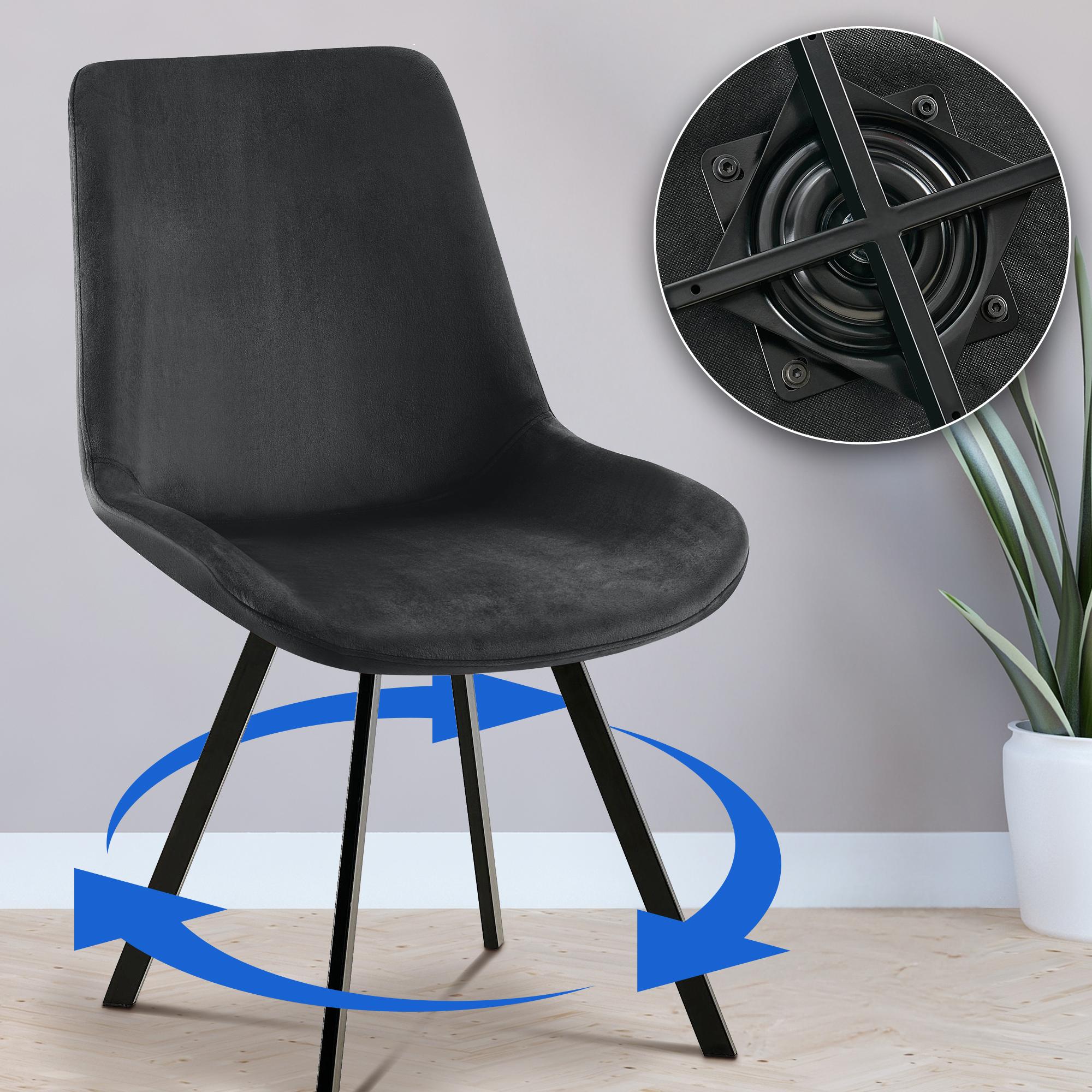 Chaise de salle à manger Lewes velours