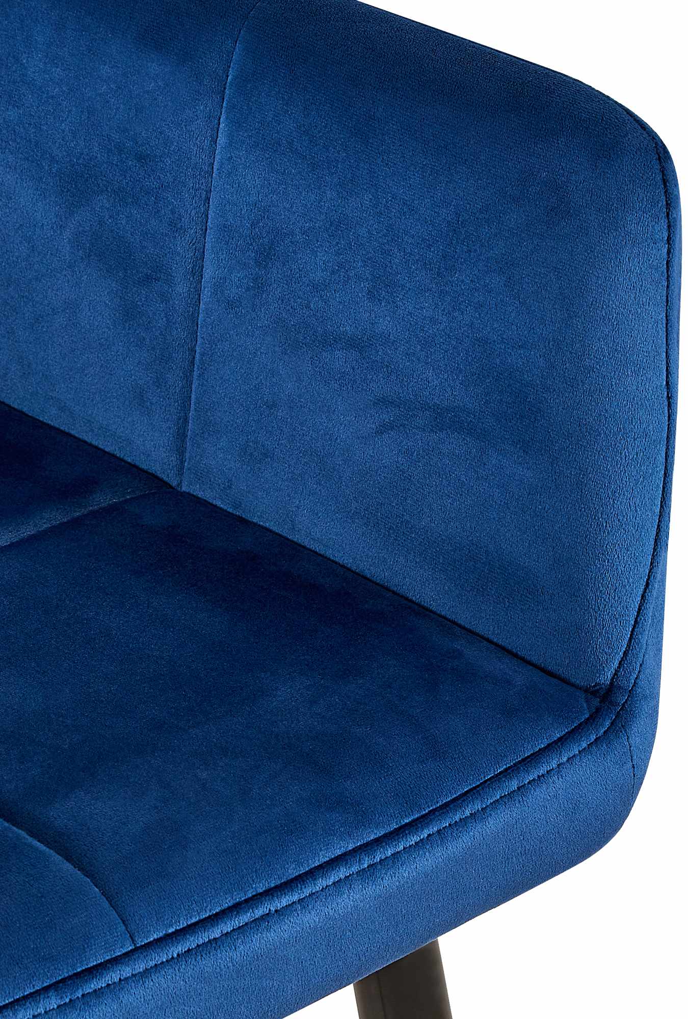 Lot de 4 Chaises de salle à manger Emia en Velours avec Piètement en Métal noir