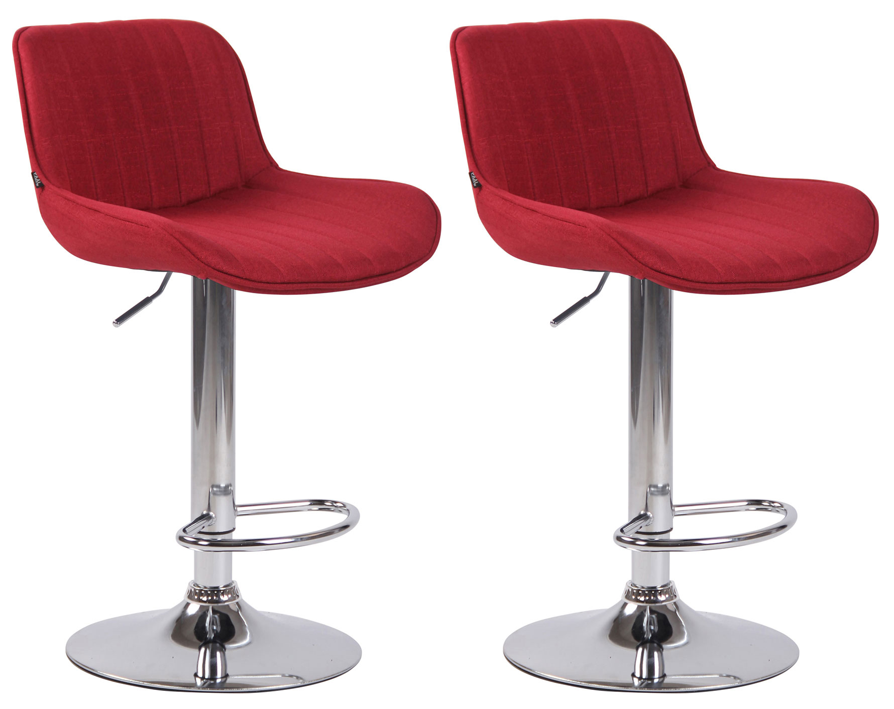 Lot de 2 Tabourets de bar Lentini en Tissu Pied trompette en Métal