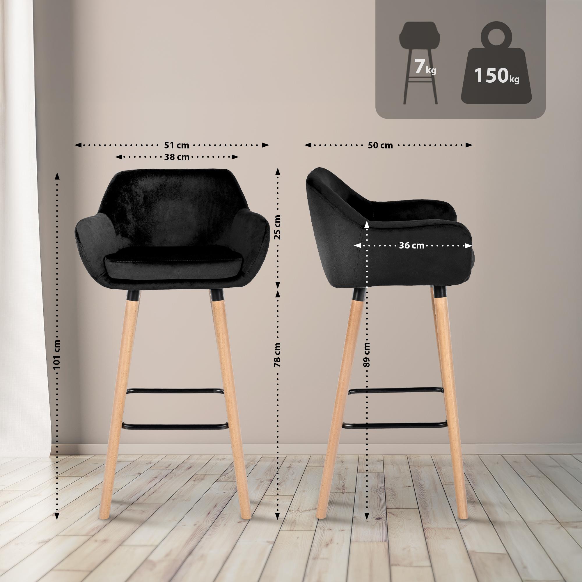 Tabouret de Bar Grant Velours
