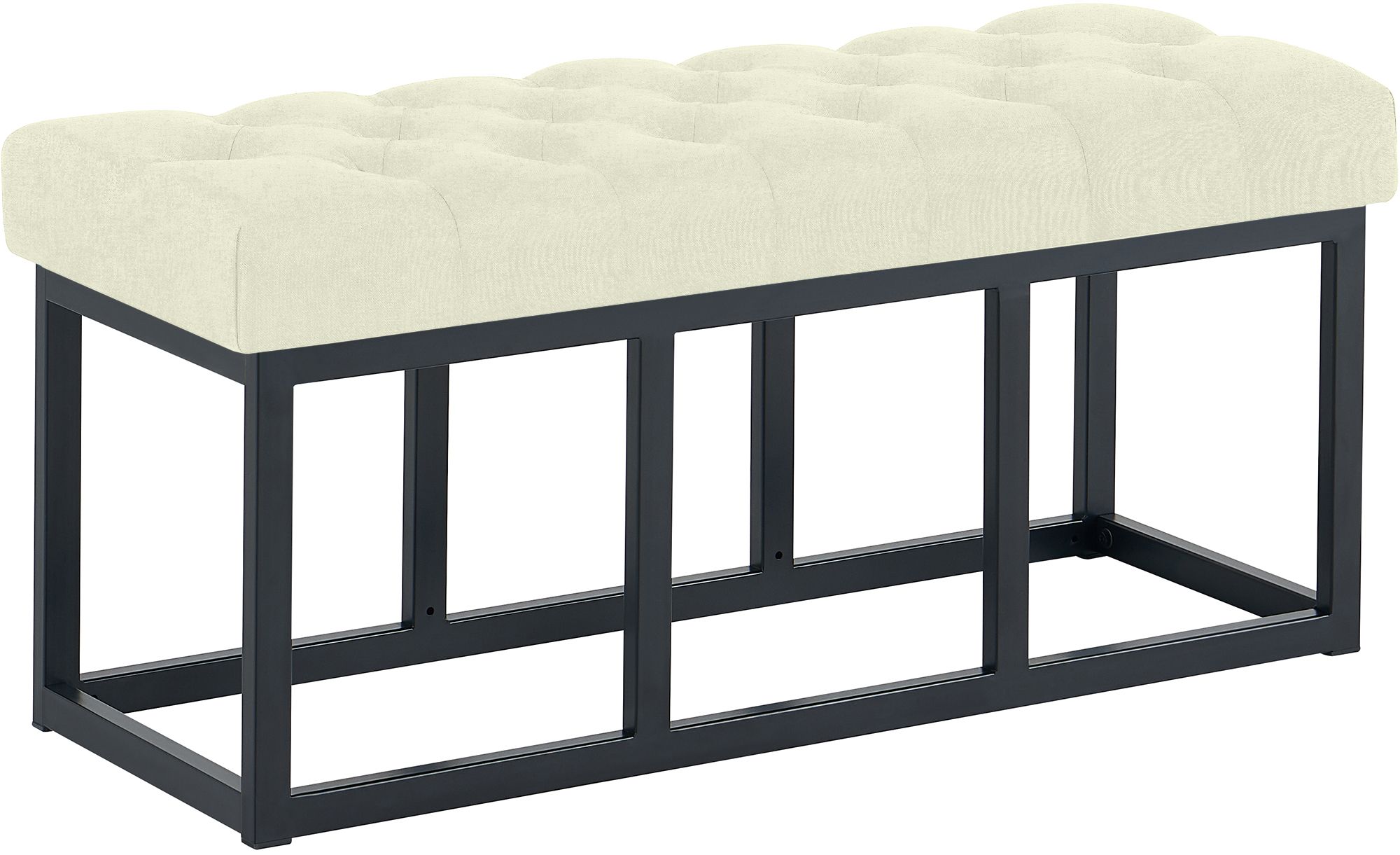 Banc Amun en tissu avec structure noire