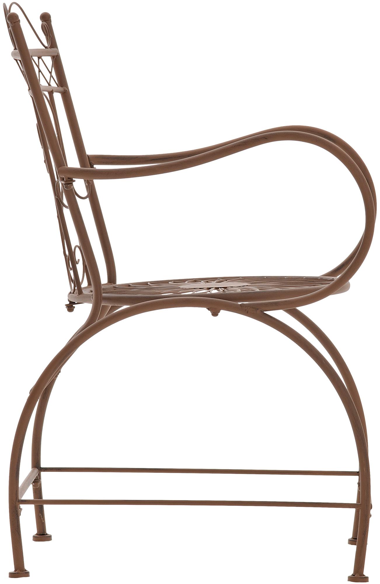 Chaise d'extérieur Sheela en fer avec accoudoirs et repose-pieds