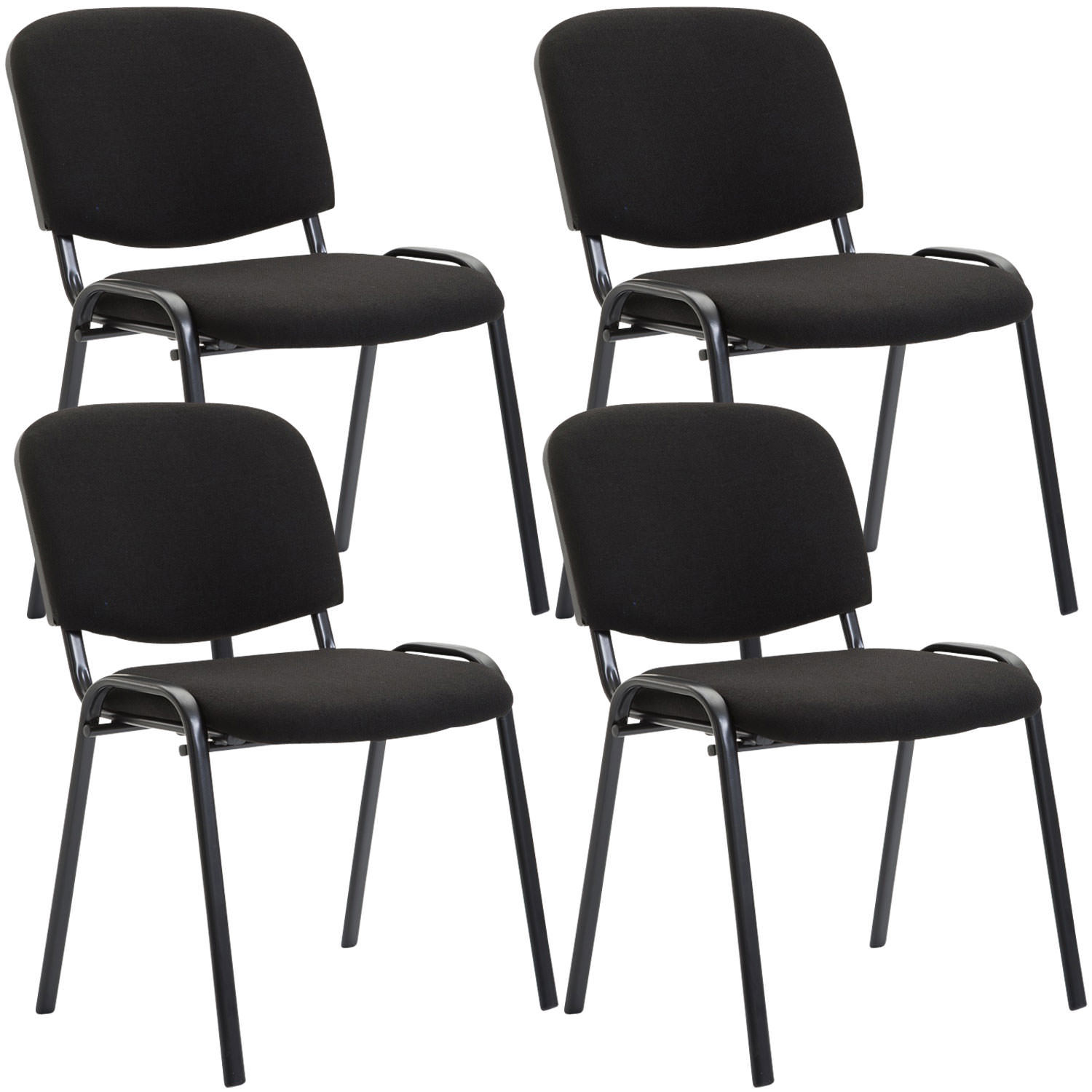 Lot de 4 chaises visiteur Ken en tissu